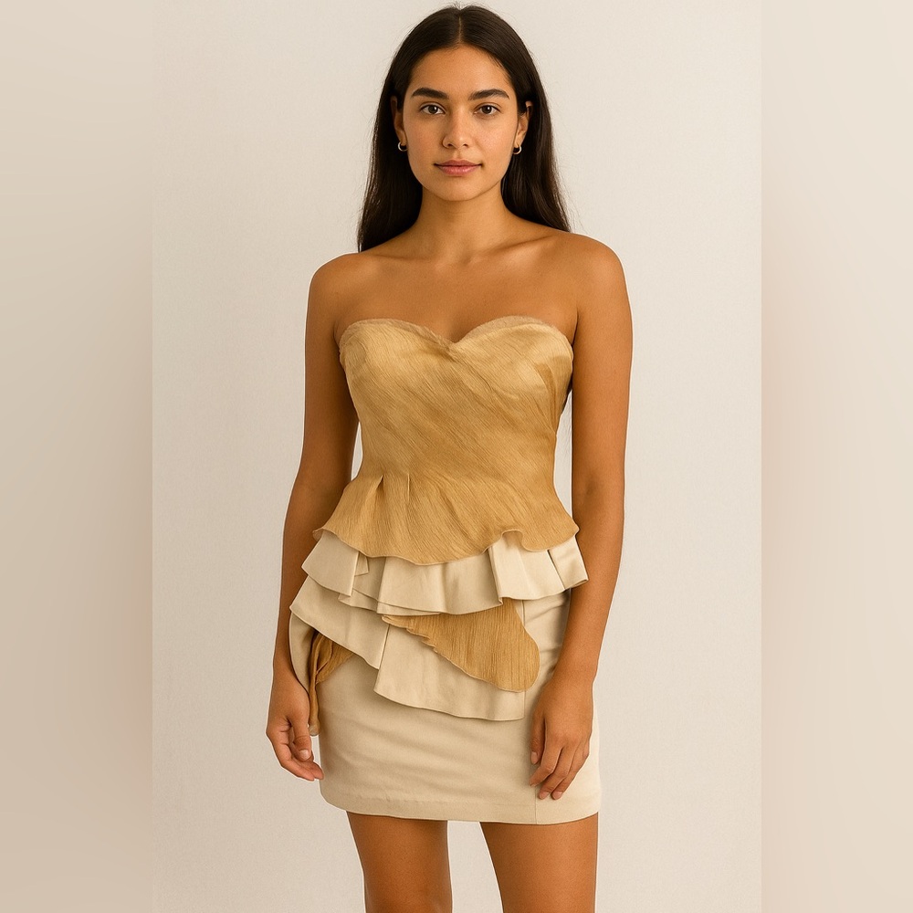 Urban Outfitters Pins&Needles Strapless Champagne Dress